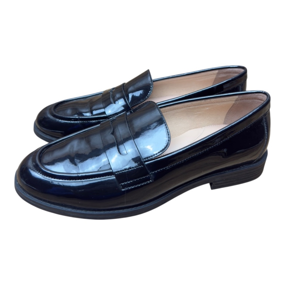 Cole Haan Black Patent Leather Penny Loafers
